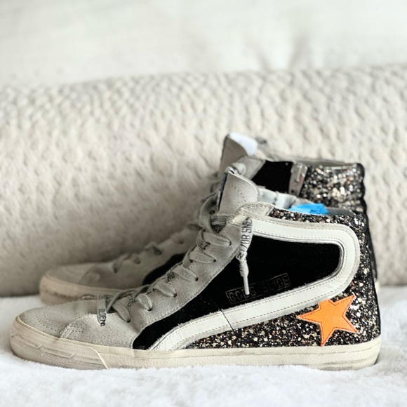 Golden Goose Black Sparkle Slide Sneakers - Picture 8 of 16